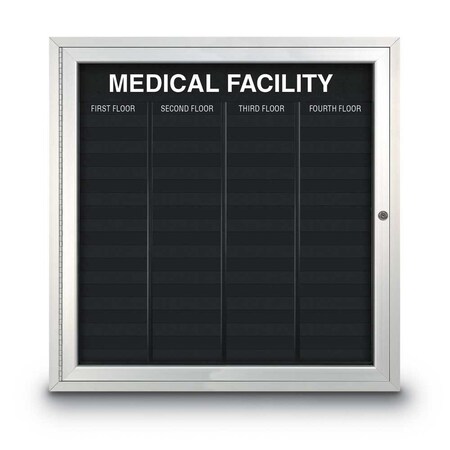 United Visual Products Outdoor Enclosed Combo Board, 72"x36", Satin Frame/Burgundy & Apricot UVCB7236OD-BURGUN-APRICOT